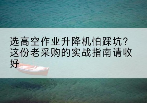 荆州高空作业升降机厂家推荐-选高空作业升降机怕踩坑？这份老采购的实战指南请收好