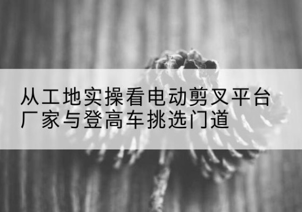 荆州电动剪叉升降平台厂家-从工地实操看电动剪叉平台厂家与登高车挑选门道